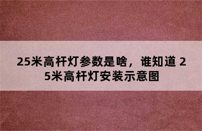 25米高杆灯参数是啥，谁知道 25米高杆灯安装示意图